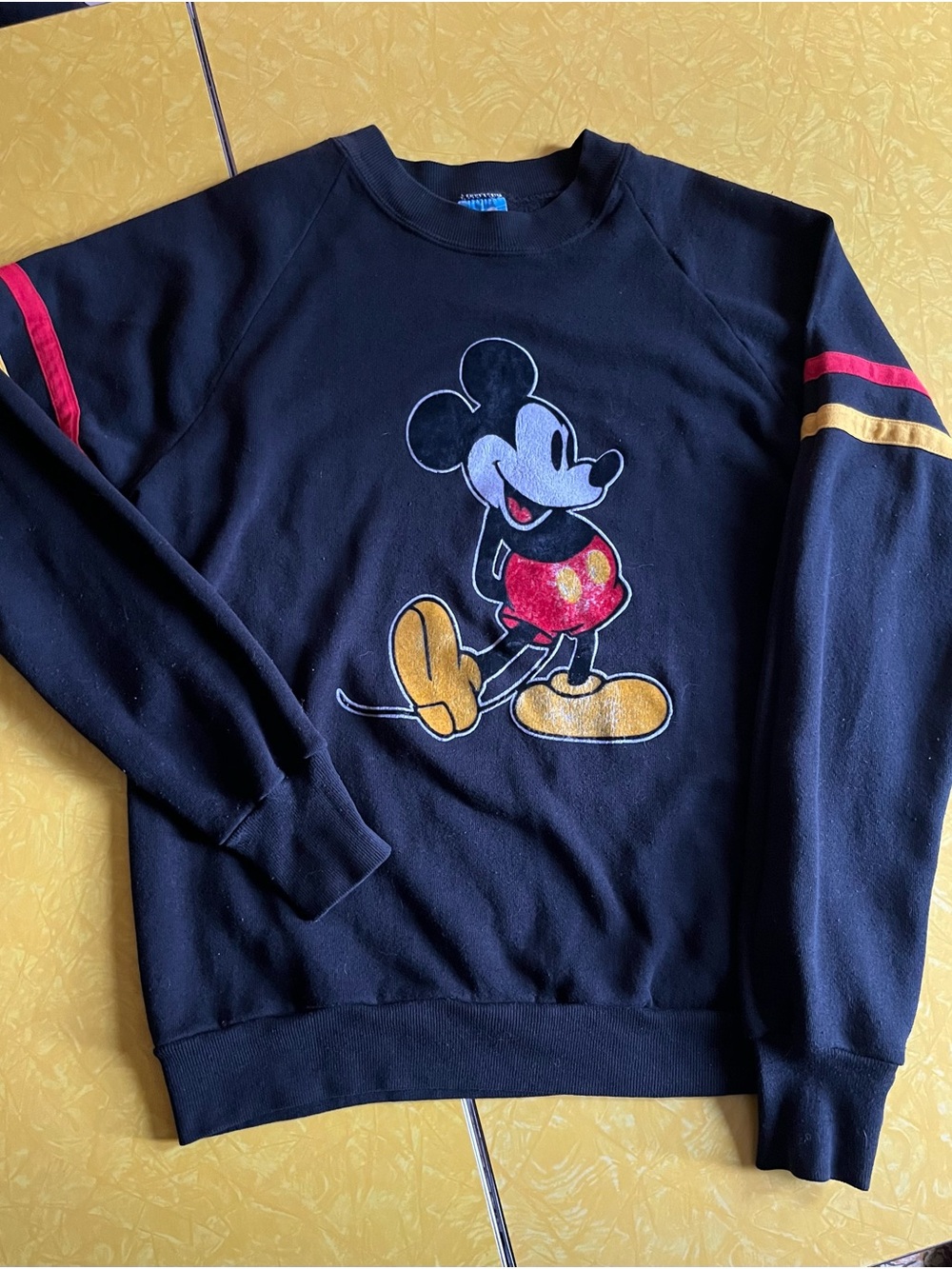 Disney 1980 Mickey Mouse Black Graphic Sweatshirt